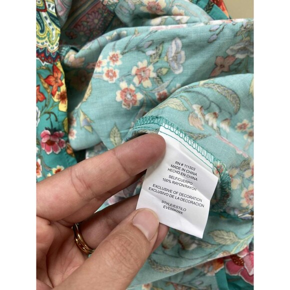 NWT Figueroa & Flower Women's 3X Mixed Print Tunic Top Paisley Floral Boho - Picture 4 of 10